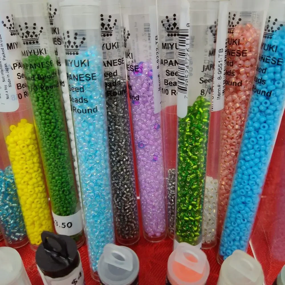 Huge Lot Of 45 Miyuki's Seed Beads Brand New N Opened Different Sizes N Colors